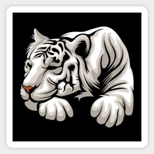 Tiger White Sticker